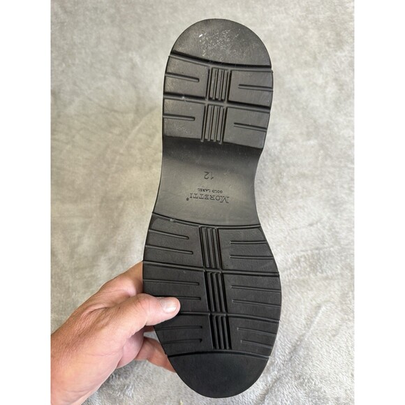 Moretti Black Label Black Adonis Lace Up Leather Upper Dress Boots Size 12 - Picture 9 of 11